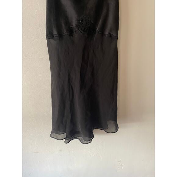 VTG Victoria Secret Y2K 90s Silky Sheer Slip Dress SZ‎ L Coquette Whimsy Goth - Picture 4 of 9
